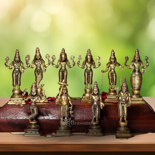 Brass Dashavatar Vishnu Statue Weight 5 Kg And Height 6 Inch