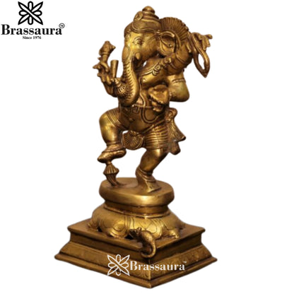 Brass Dancing Ganesha Statue Weight 5 Kg & Height 12 Inch