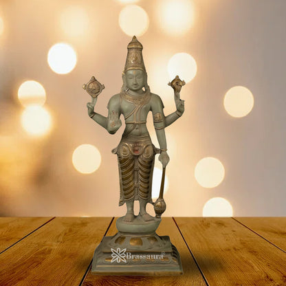 Brass Vishnu Statue Weight 7.3 Kg And Height 18 Inch