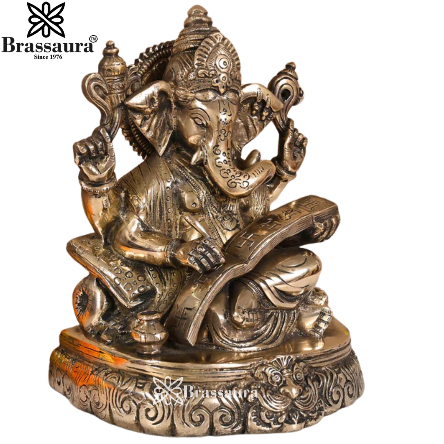 Brass Ganesha Statue Weight 3 Kg & Height 7.5 Inch