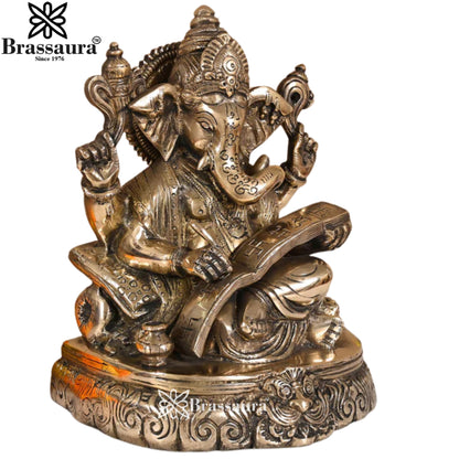 Brass Ganesha Statue Weight 3 Kg & Height 7.5 Inch