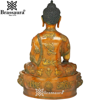 Brass Bhumisprasa Buddha Weight 43 kg & Height 32 Inch