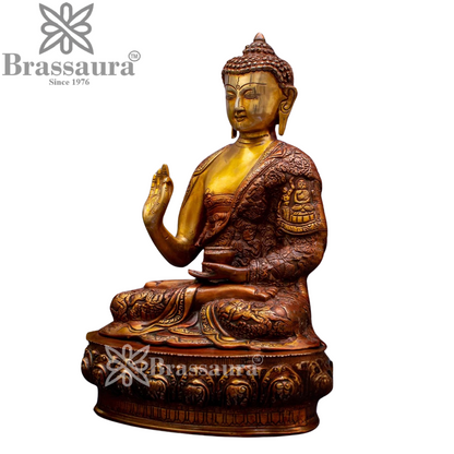Brass Blessing Buddha Weight 7.5 kg & Height 14 Inch