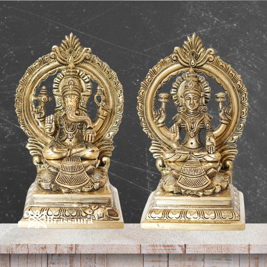 Brass Artistic Lakshmi Ganesh Weight 3.4 Kg & Height 7 Inch