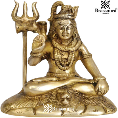 Brass Royal Golden Shiva Weight 2 Kg & Height 6 Inch