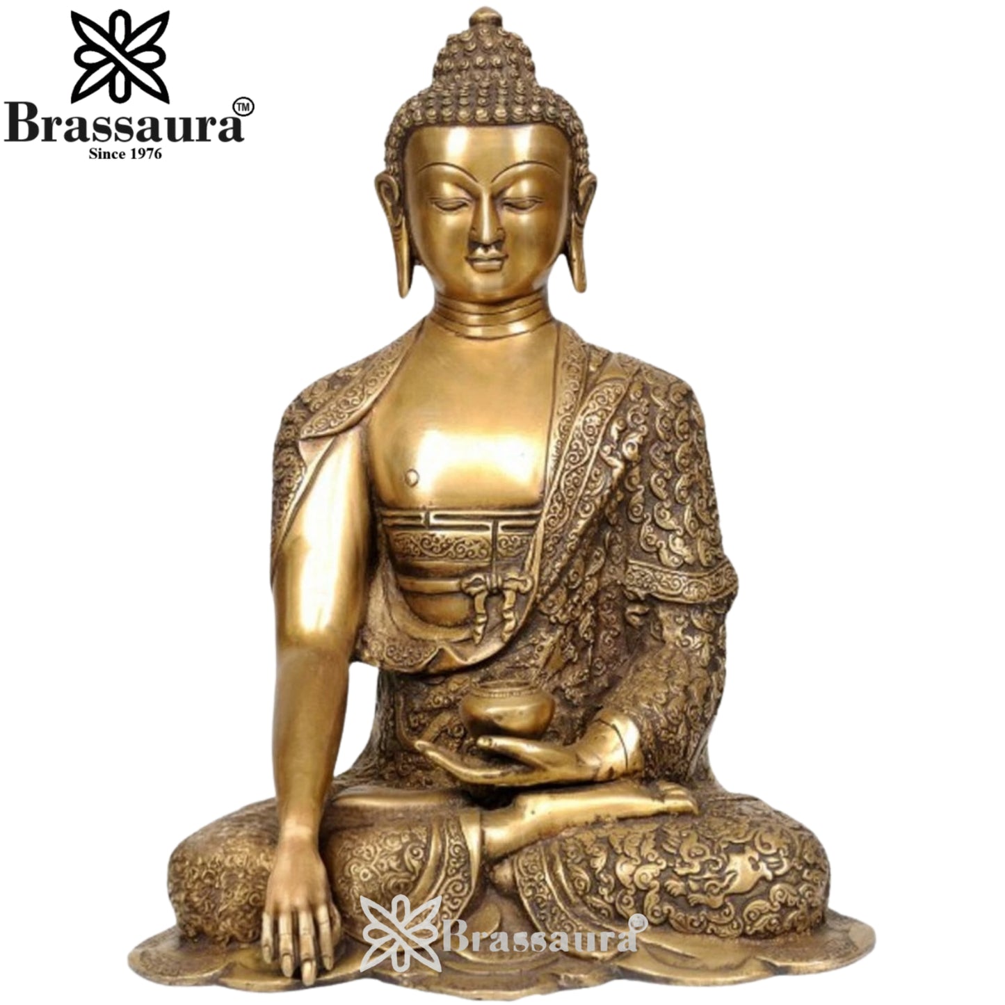 Brass Bhumisprasa Buddha Weight 13.5 kg & Height 7 Inch