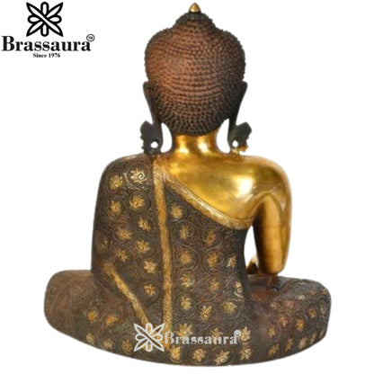 Brass Bhumisprasa Royal Golden Buddha Weight 13 kg & Height 17 Inch