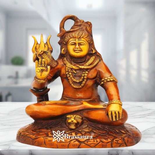 Brass Antique Shiva  Weight 1.8 Kg & Height 7 Inch