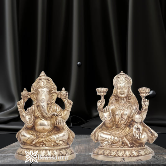 Brass Antique Lakshmi Ganesh Weight 6 Kg & Height 7.5 Inch