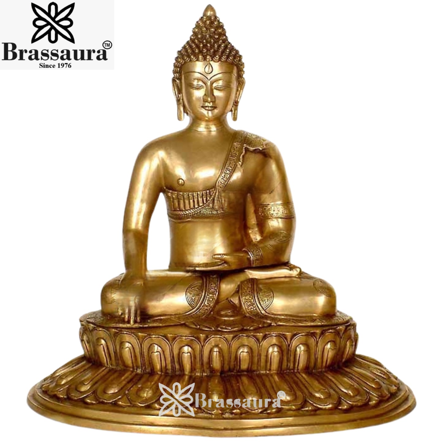 Brass  Buddha Weight 18 Kg & Height 22.5 inch