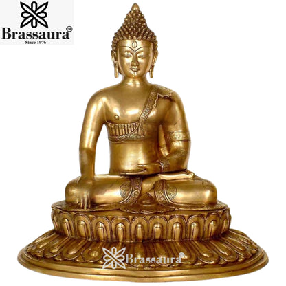 Brass  Buddha Weight 18 Kg & Height 22.5 inch
