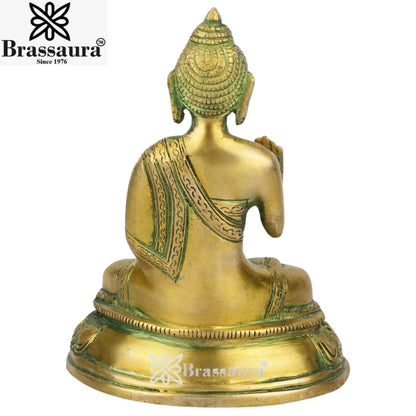 Brass Blessing Buddha Weight 1 kg & Height 6 Inch