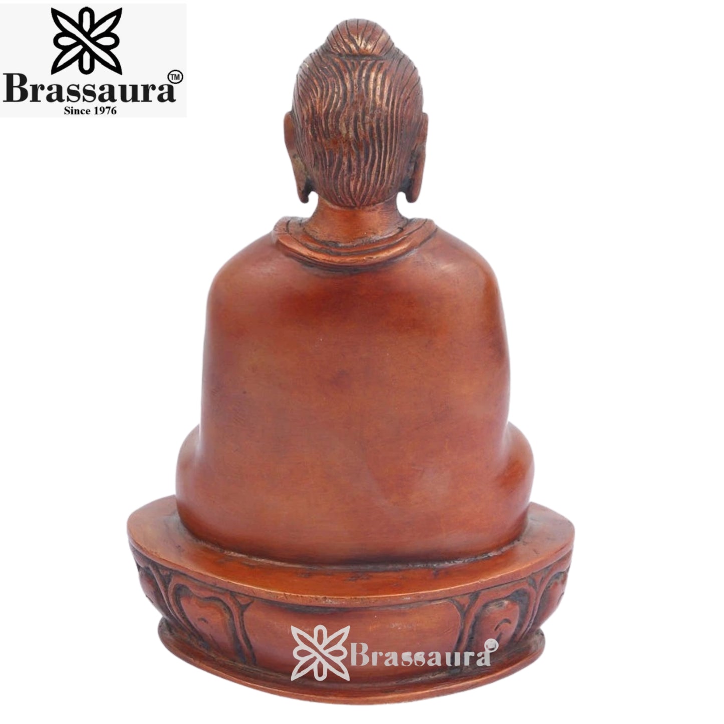 Brass Buddha With Base Weight 2 kg & Height 8 Inch