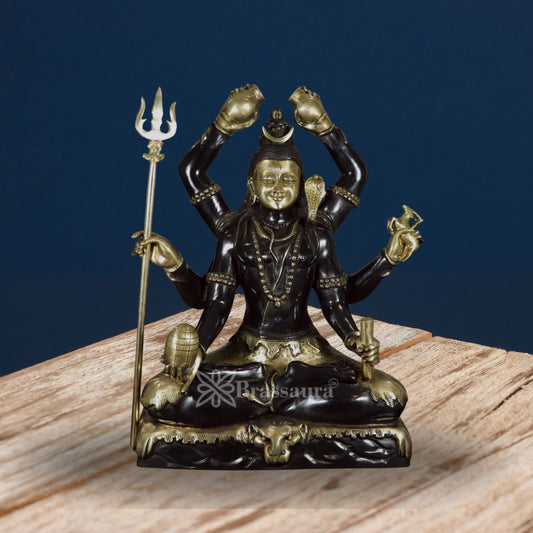 Brass Six Hand Lord Shiva Statue Weight 65 Kg And Height 23 Inch