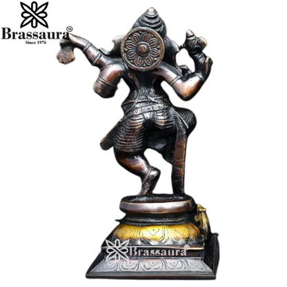 Brass Ganesha Statue Weight 2.7 Kg And Height 9.5 Inch