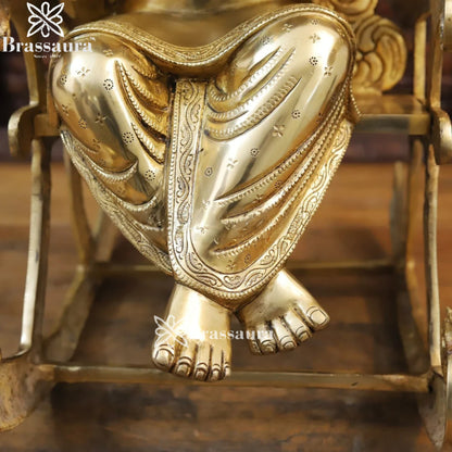 Brass Ganesha With Chair Weight 24.3 Kg & Height 23 Inch