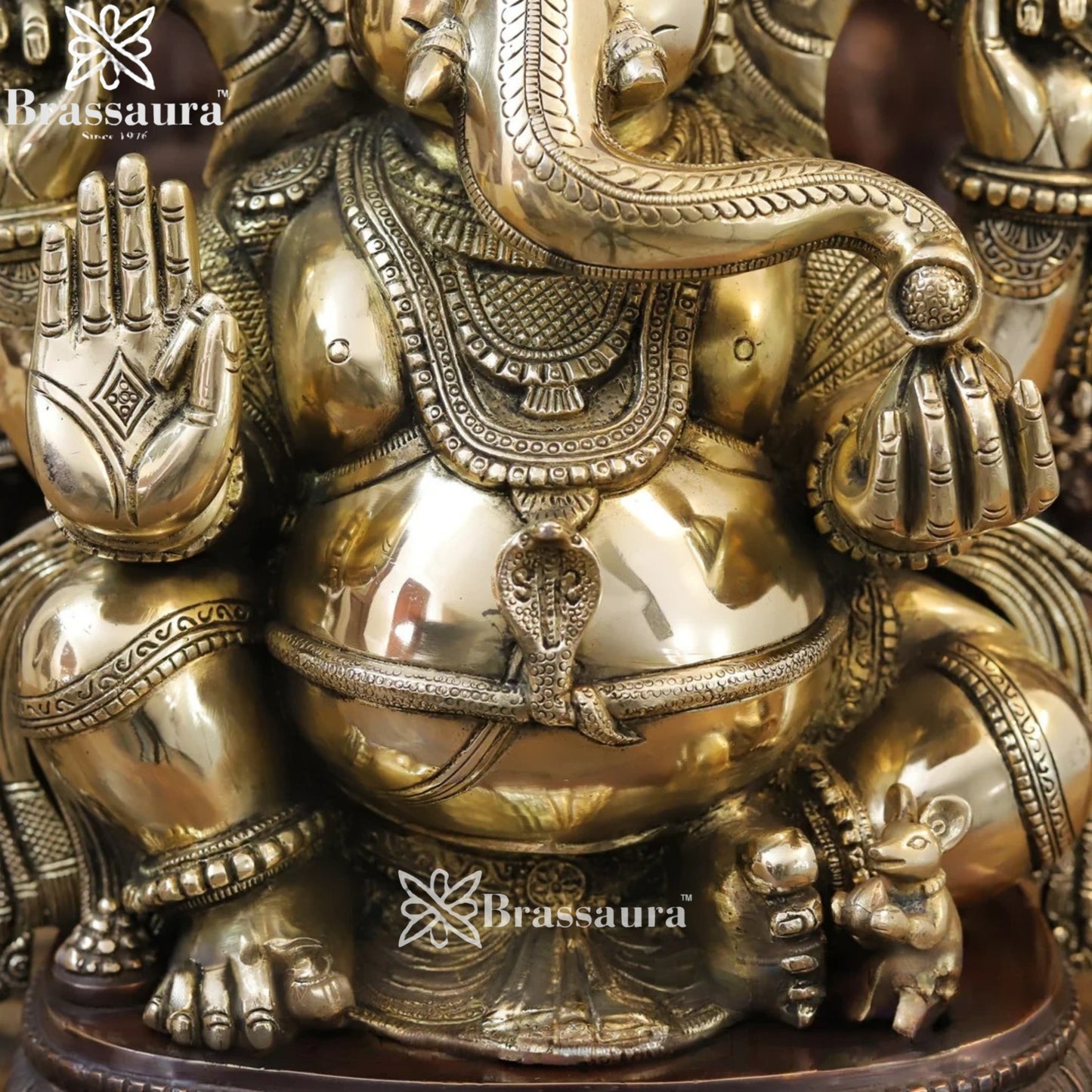Brass Ganesha Weight 28.78 Kg & Height 23.5 Inch