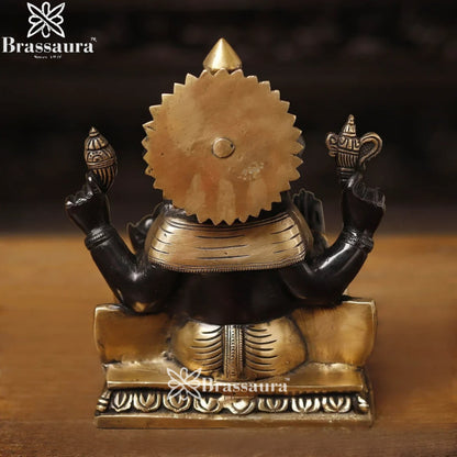 Brass Ring Ganesha Weight 20.3 Kg & Height 18.5 Inch