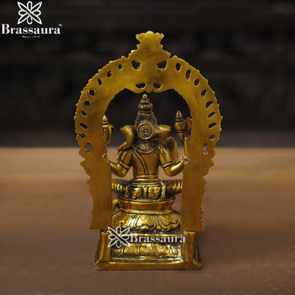 Brass Superfine Ring Ganesha Weight 2.7 Kg & Height 9.5 Inch