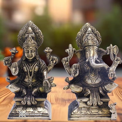 Brass Antique Lakshmi Ganesh Weight 2 Kg & Height 5.5 Inche