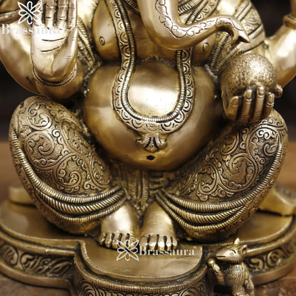 Brass Ganesha Weight 10.8 Kg & Height 15 Inch