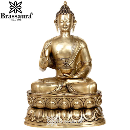 Brass Blessing Buddha Weight 48 kg & Height 38.5 Inch