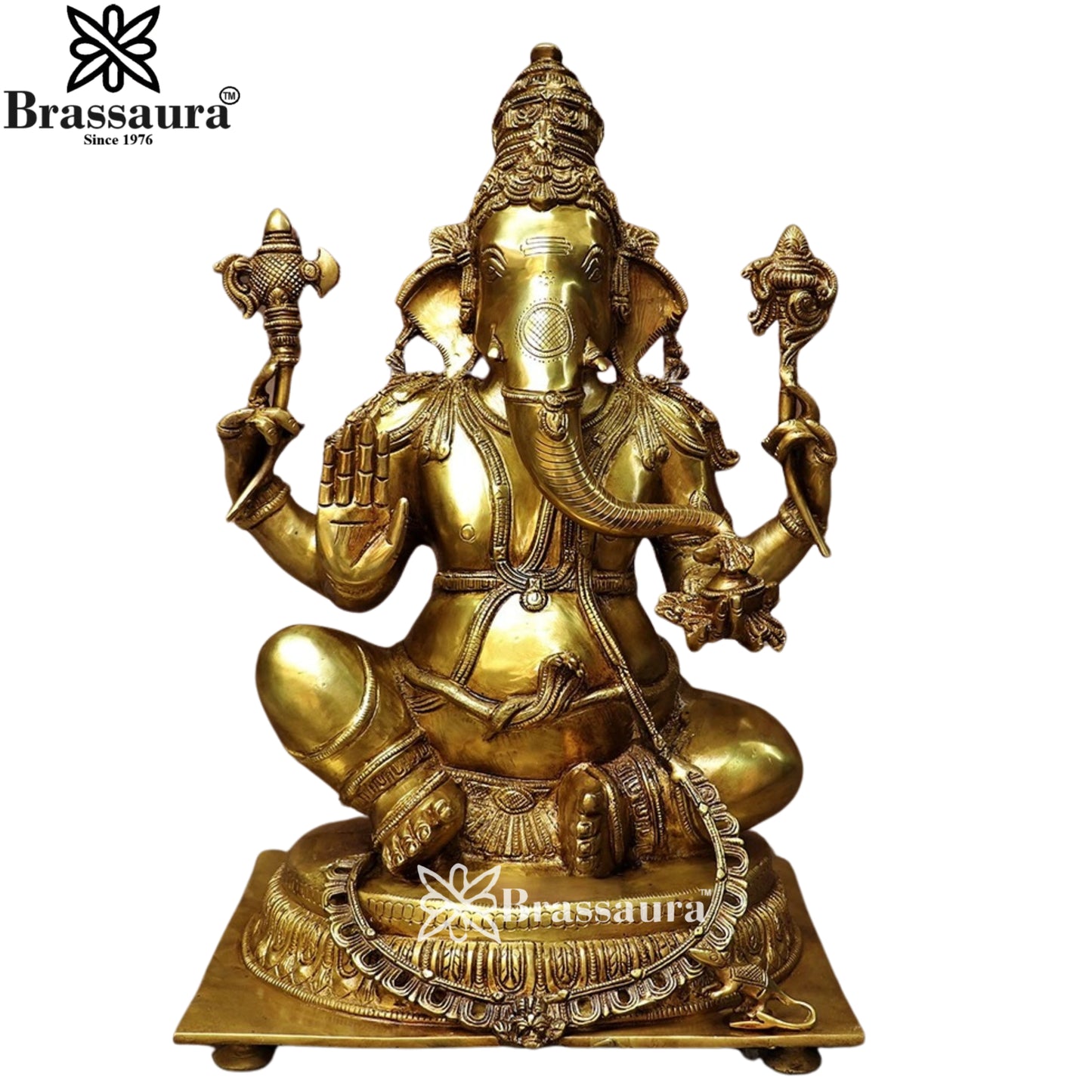 Brass Ganesha Weight 21.7 Kg & Height 20 Inch