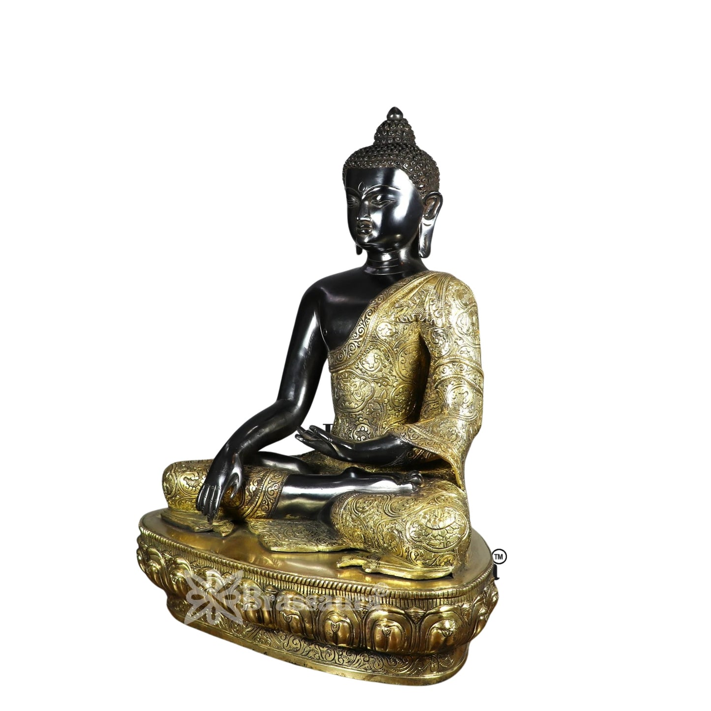 Brass Bhumisprasa Multicolored Buddha Weight 23 kg & Height 22 Inch