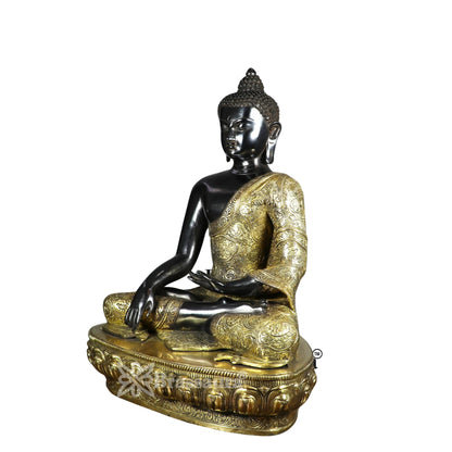 Brass Bhumisprasa Multicolored Buddha Weight 23 kg & Height 22 Inch