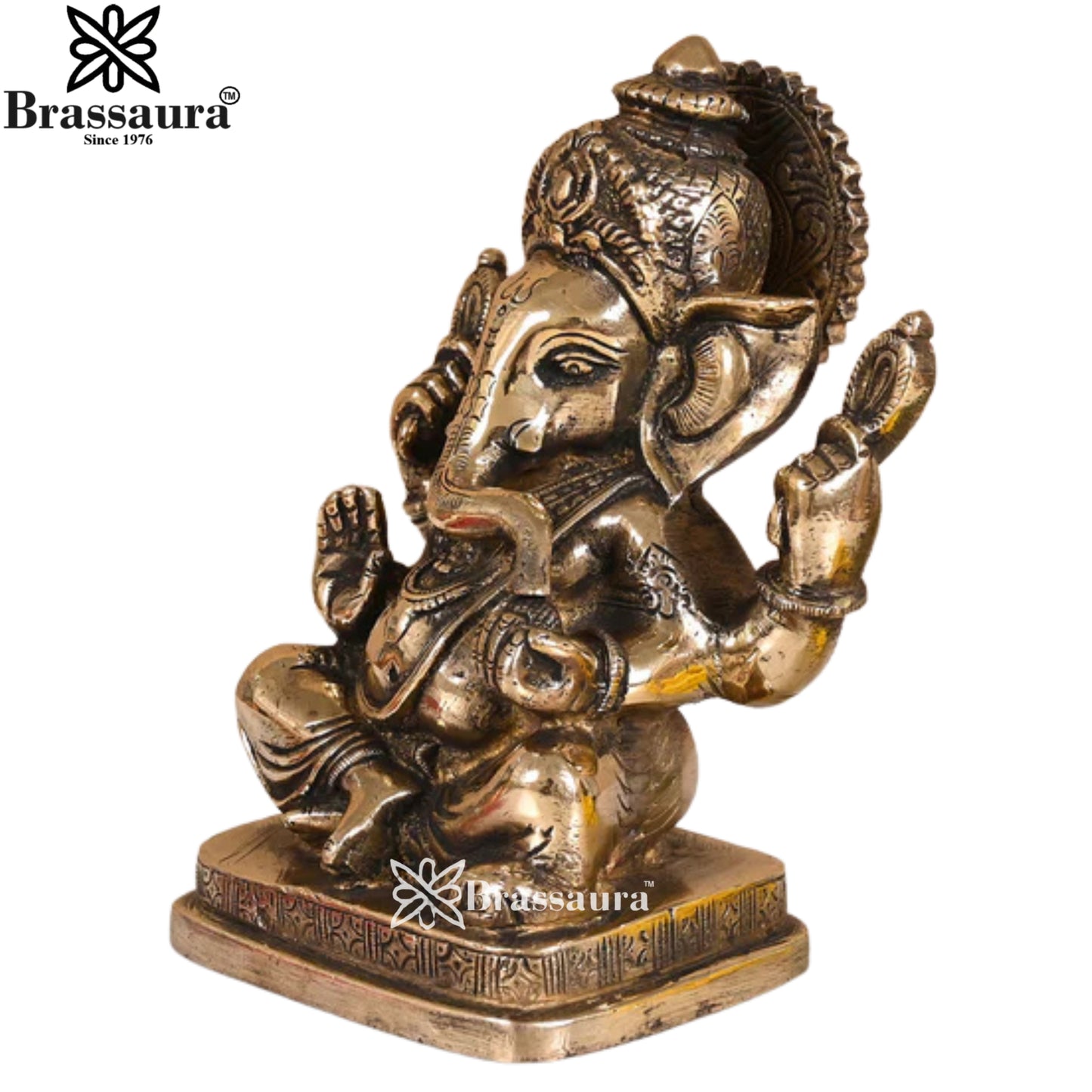 Brass Ganesha Statue Weight 3 Kg & Height 8 Inch
