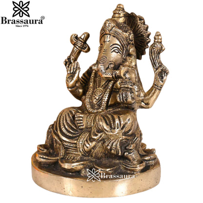Brass Ganesha Statue Weight 1.7 Kg & Height 6 Inch
