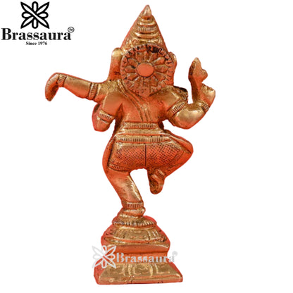 Brass Dancing Ganesha Statue Weight .24 Kg And Height 4.5 Inch