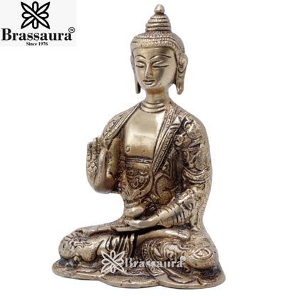 Brass Blessing Buddha Weight 1.1 kg & Height 6 Inch