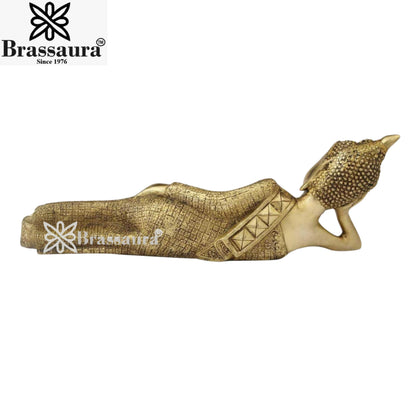 Brass Relaxing  Royal Golden Buddha Weight 4.8 Kg & Height 7 inch