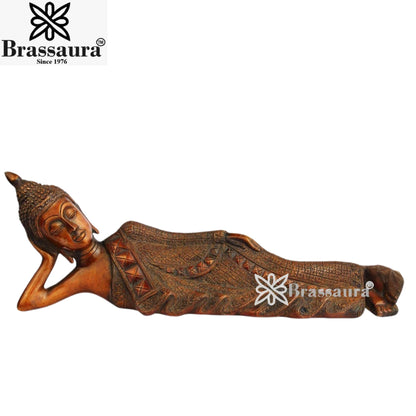 Brass Vintage Relaxing Buddha Weight 4.5 Kg & Height 7 Inch