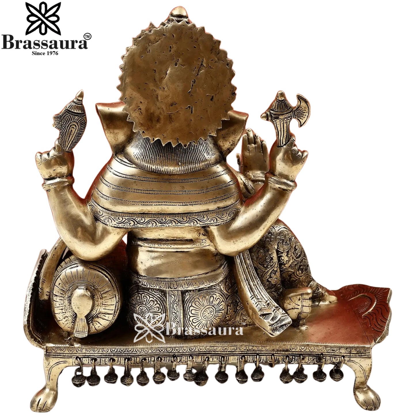 Brass Relaxing Ganesha Statue Weight 17 Kg & Height 16 Inch