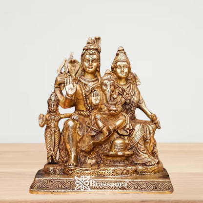 Brass Classic Shiv Family  Weight 5.6 Kg & Height 9.5 Inch