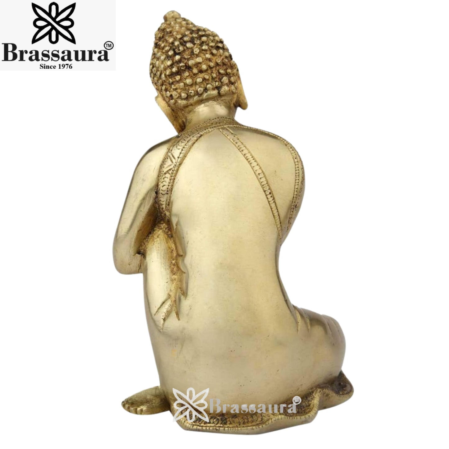 Brass Artistic Royal Golden Buddha Weight 2.4 Kg & Height 8 Inch