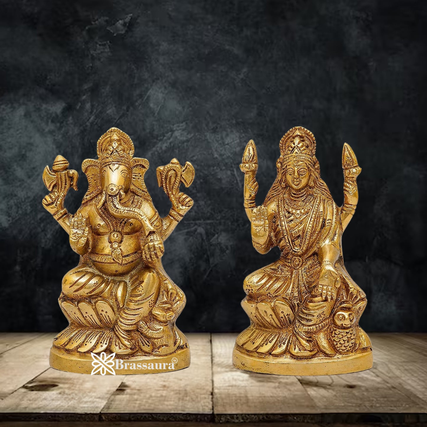 Brass Artistic Lakshmi Ganesh Weight 2 Kg & Height 5.8 Inch