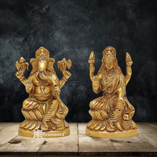 Brass Artistic Lakshmi Ganesh Weight 2 Kg & Height 5.8 Inch