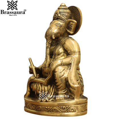 Brass Ganesha Statue Weight 1.8 Kg And Height 7.5 Inch