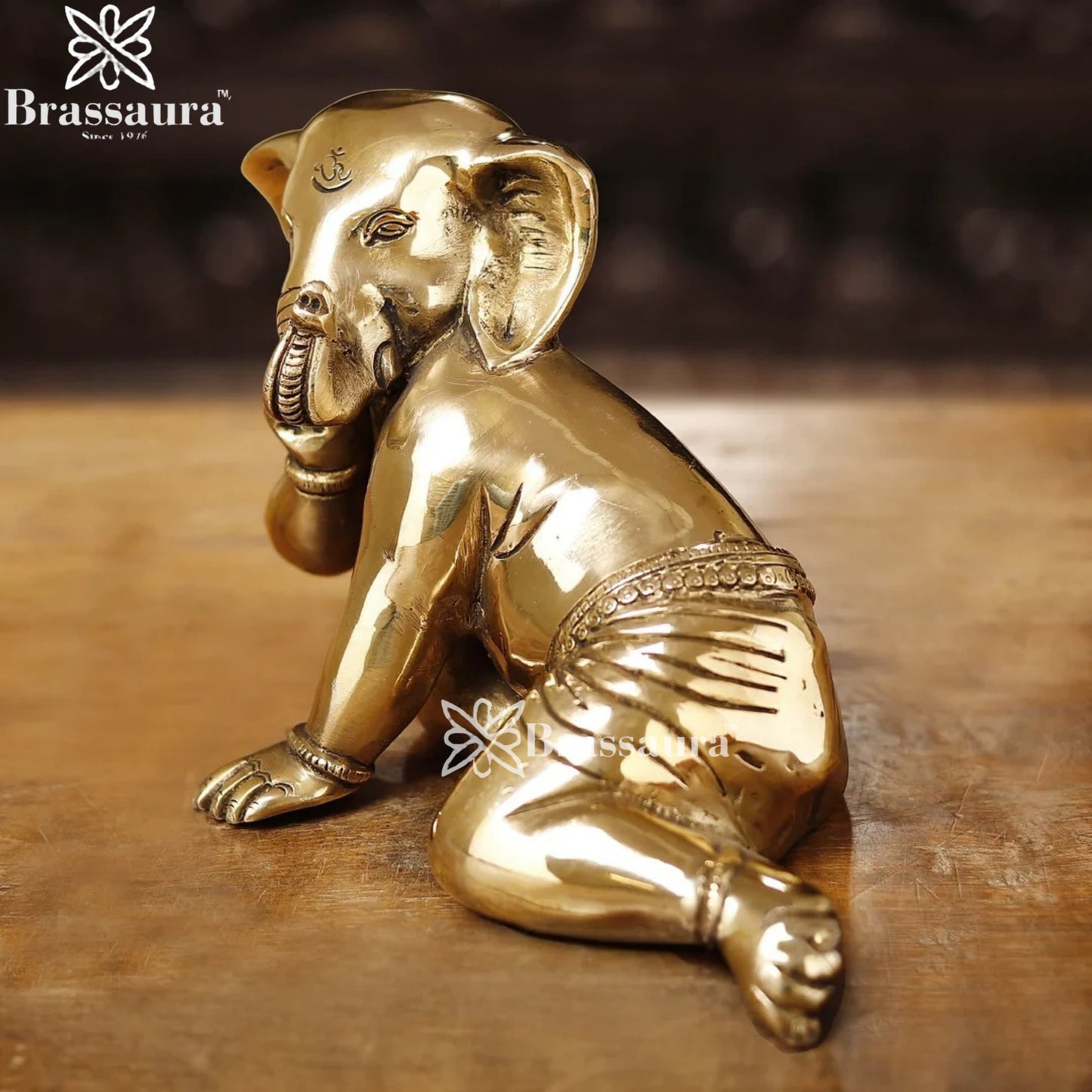 Brass Bal Ganesha Weight 3.8 Kg & Height 7 Inch