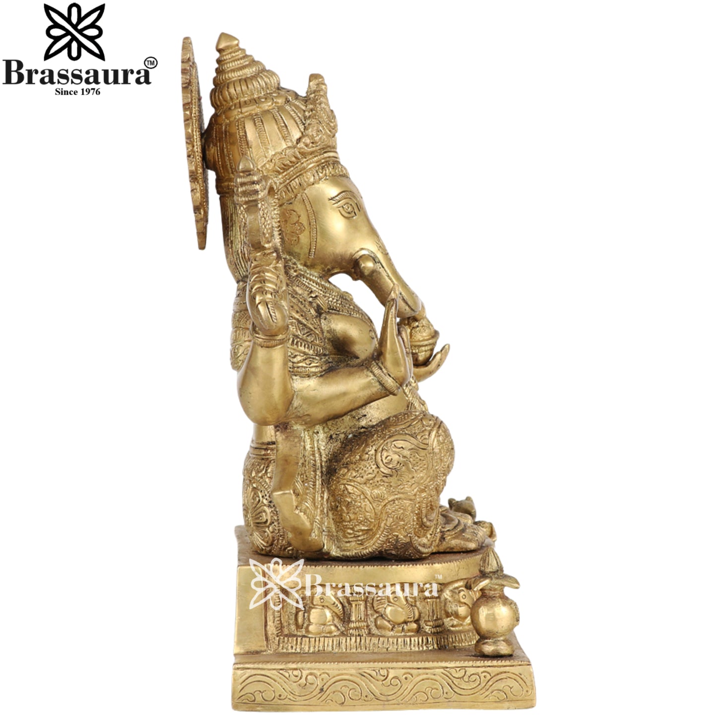 Brass Ganesha Statue Weight 6 Kg & Height 11 Inch