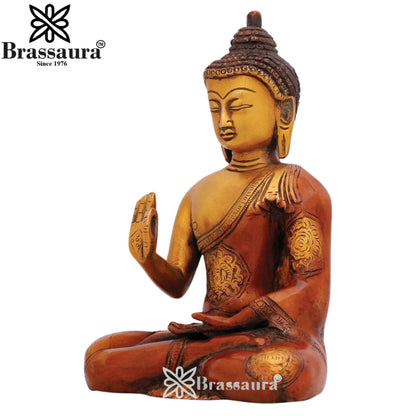 Brass Blessing Buddha Weight 1.8 kg & Height 7 Inch