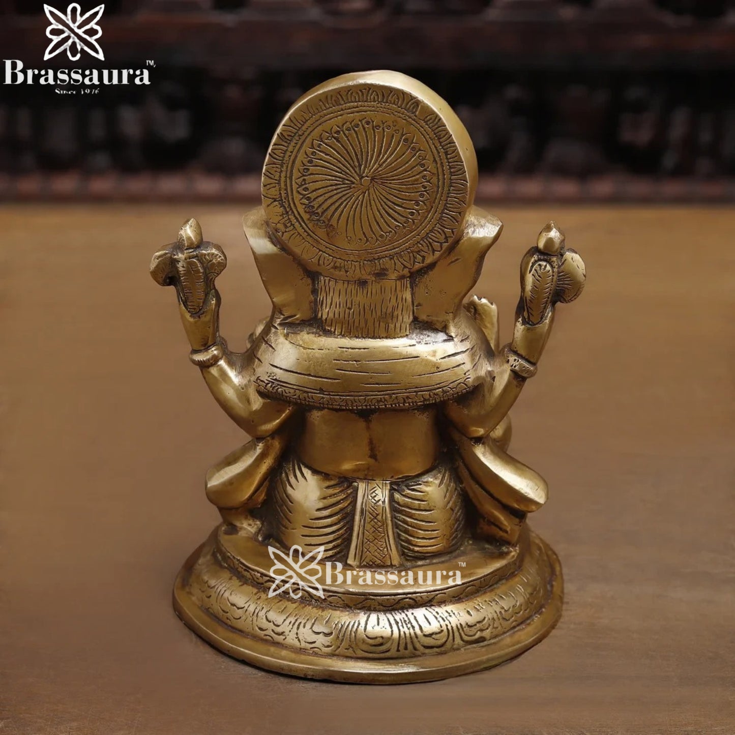 Brass Ganesha Weight 3.7 Kg & Height 8.5 Inch