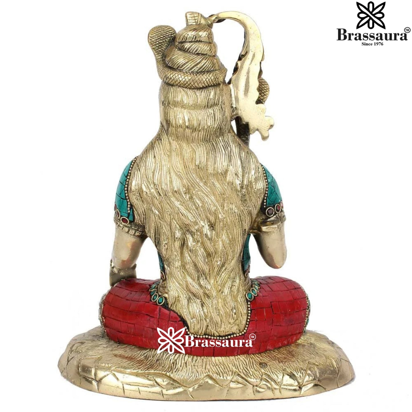 Brassaura™ Gemstone Brass Lord Shiva Sculpture – 11 Inches Height & Weight 4.4 Kgs | Spiritual Ambiance