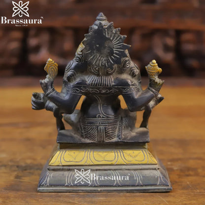 Brass Ganesha Weight 2.44 Kg & Height 7 Inch