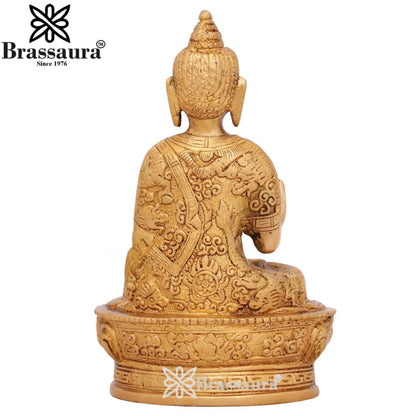 Brass Blessing Royal Golden Buddha Weight 1 kg & Height 7 Inch