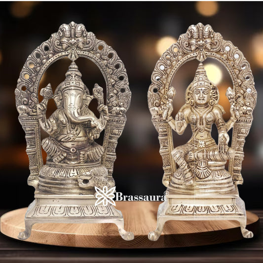 Brass Classic Lakshmi Ganesh Weight 4 Kg & Height 8 Inch