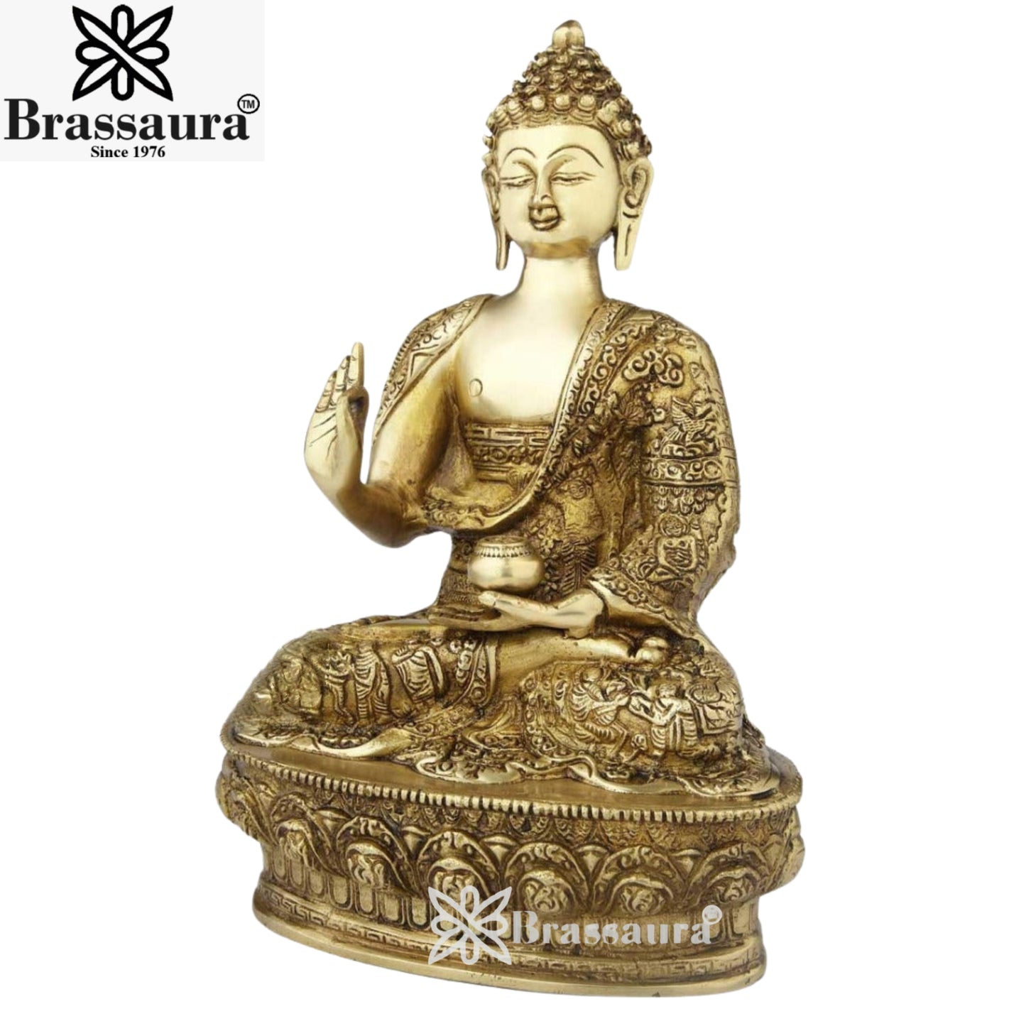 Brass Antique Buddha Weight 3.5 Kg & Height 12 inch